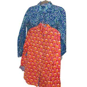 J Mclaughlin Womens Shirt Size XS Multicolor Bundle of 2 Button Up Long Sleeve